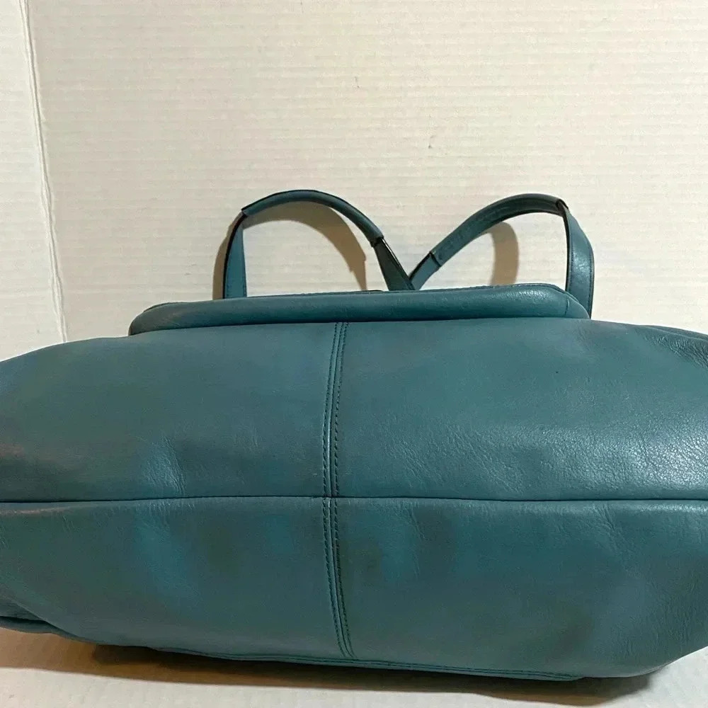 Coach vintage blue leather shoulder handbag - Picture 3 of 13